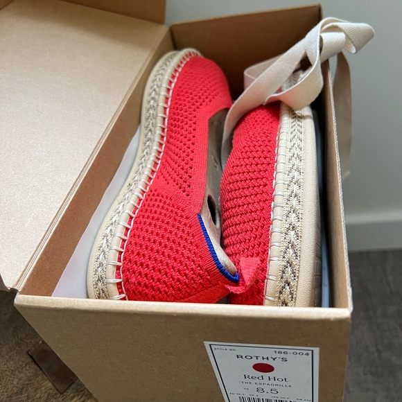 Rothy’s The Espadrille size 8.5 in Red Hot - Picture 3 of 7